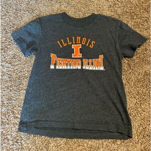 Youth Fighting Illini Tee Dark Gray and Orange/White Size M (5-6)